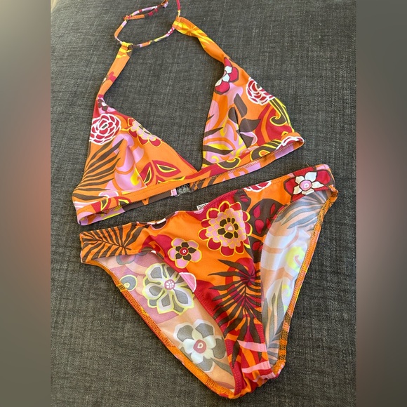 Bananamoon Other - Banana Moon Apricot Peach Floral Bikini Set Size Large
